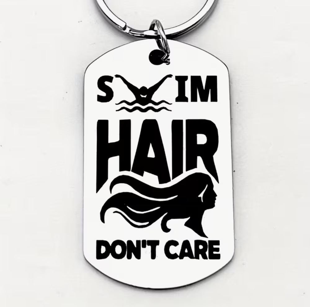 3/$25 Swim Hair Don't Care Stainless Steel Keychain NEW